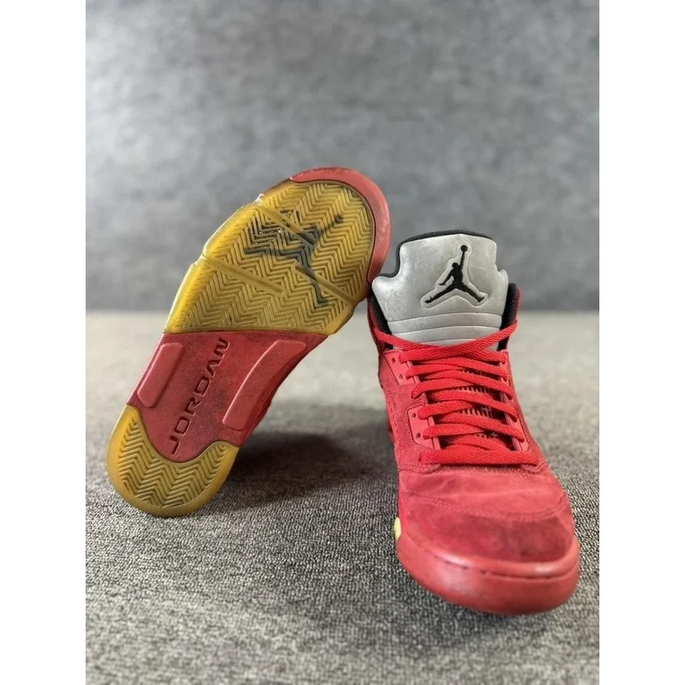 Jordan Air‎ Jordan 5 Retro Red Suede Shoes Mens 9 Basketball Sneakers 136027-602